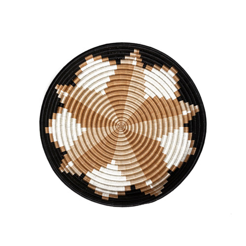 Alexia Woven Bowl | Spiral Geometric | Black, Natural & White | KORISSA
