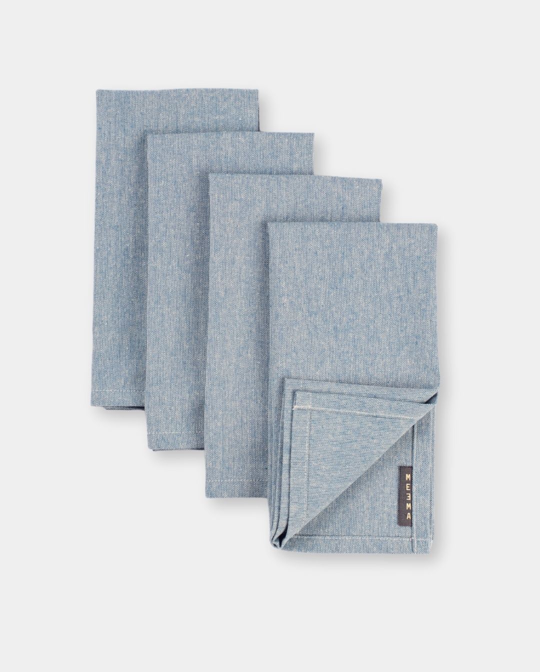 Linen-Cotton Napkins | Set of 4 | Sage Green, Blue, Pinstripe | MEZMA