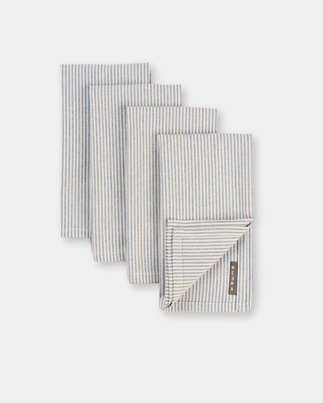 Linen-Cotton Napkins | Set of 4 | Sage Green, Blue, Pinstripe | MEZMA