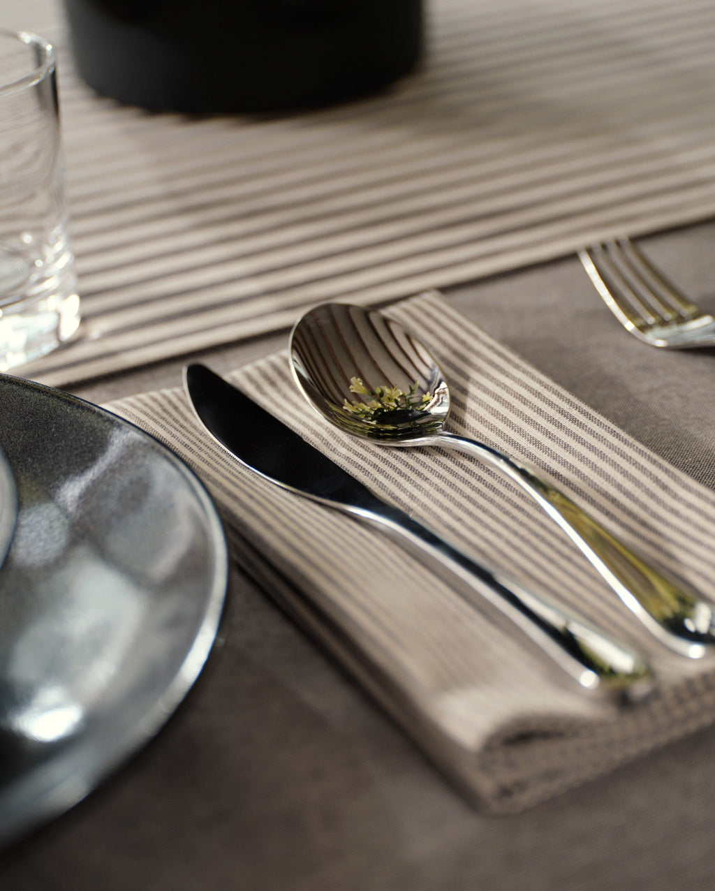 Linen-Cotton Napkins | Set of 4 | Sage Green, Blue, Pinstripe | MEZMA