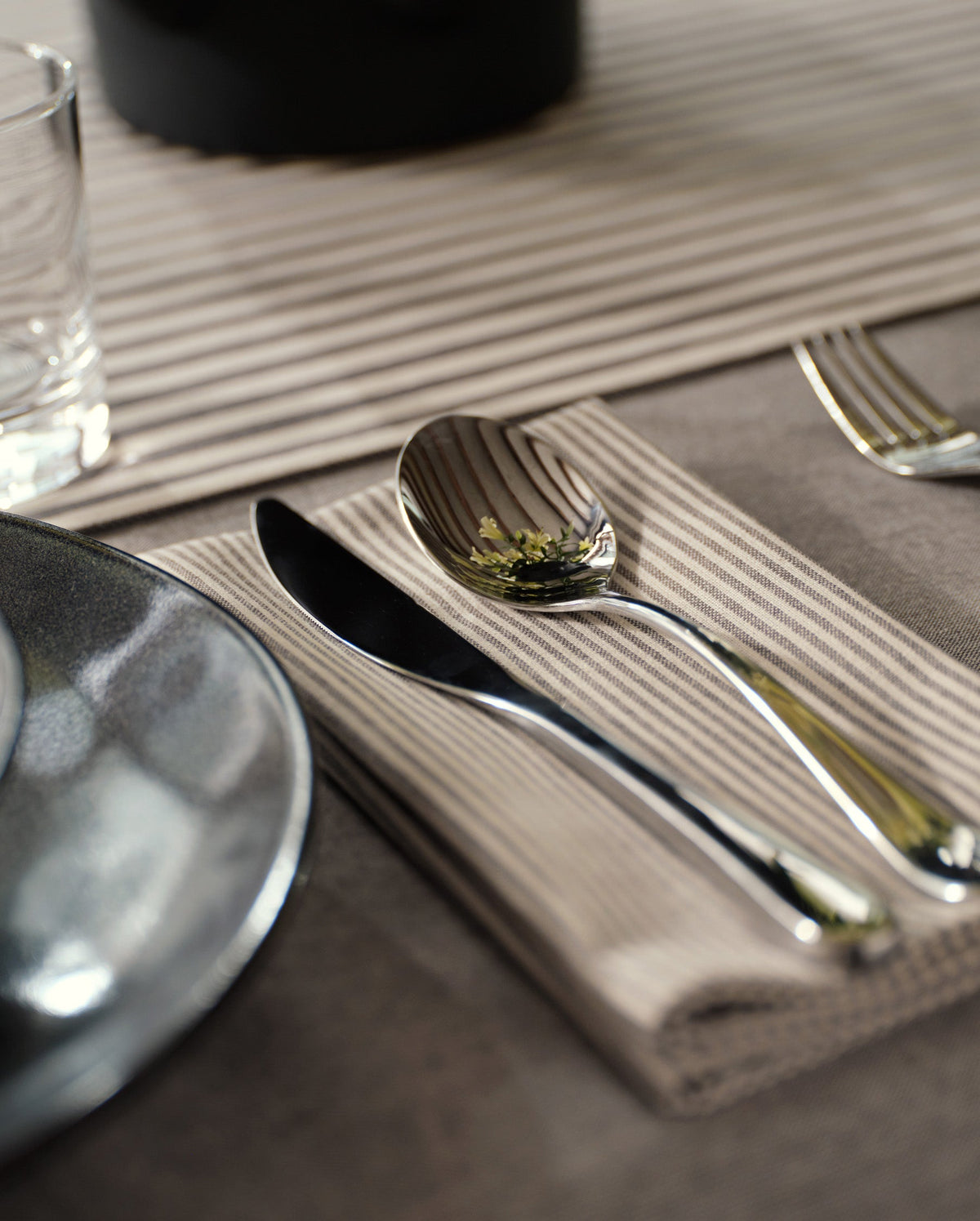 Linen-Cotton Napkins | Set of 4 | Sage Green, Blue, Pinstripe | MEZMA