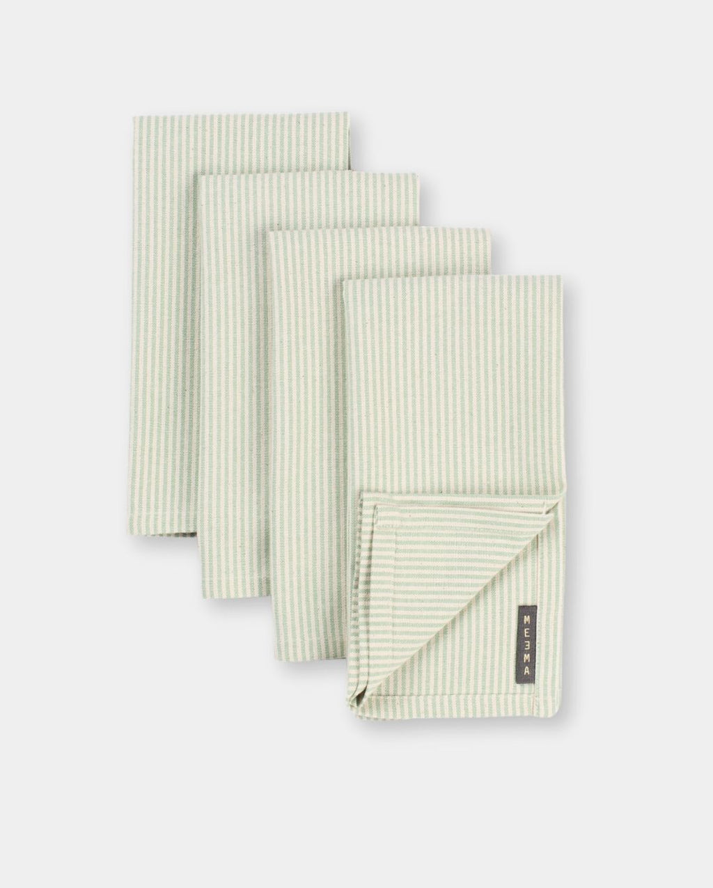 Linen-Cotton Napkins | Set of 4 | Sage Green, Blue, Pinstripe | MEZMA