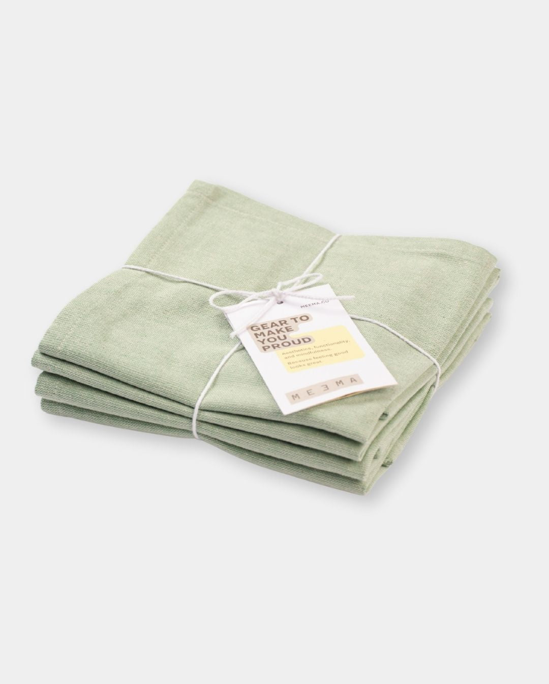 Linen-Cotton Napkins | Set of 4 | Sage Green, Blue, Pinstripe | MEZMA