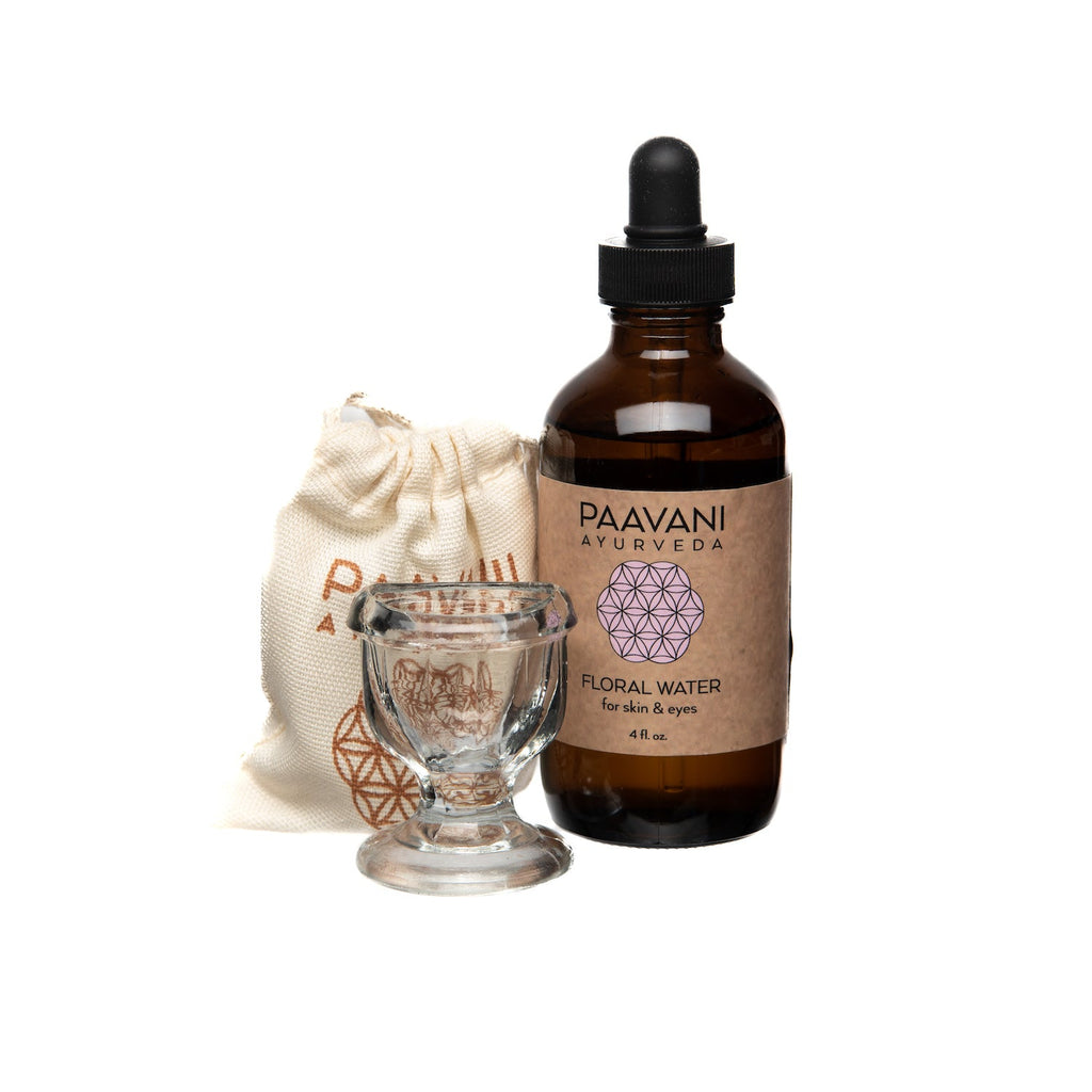 Paavani Ayurveda Eye Wash Ritual | Rose & Lavender Floral Water | Ayurvedic Eye Cleansing Kit