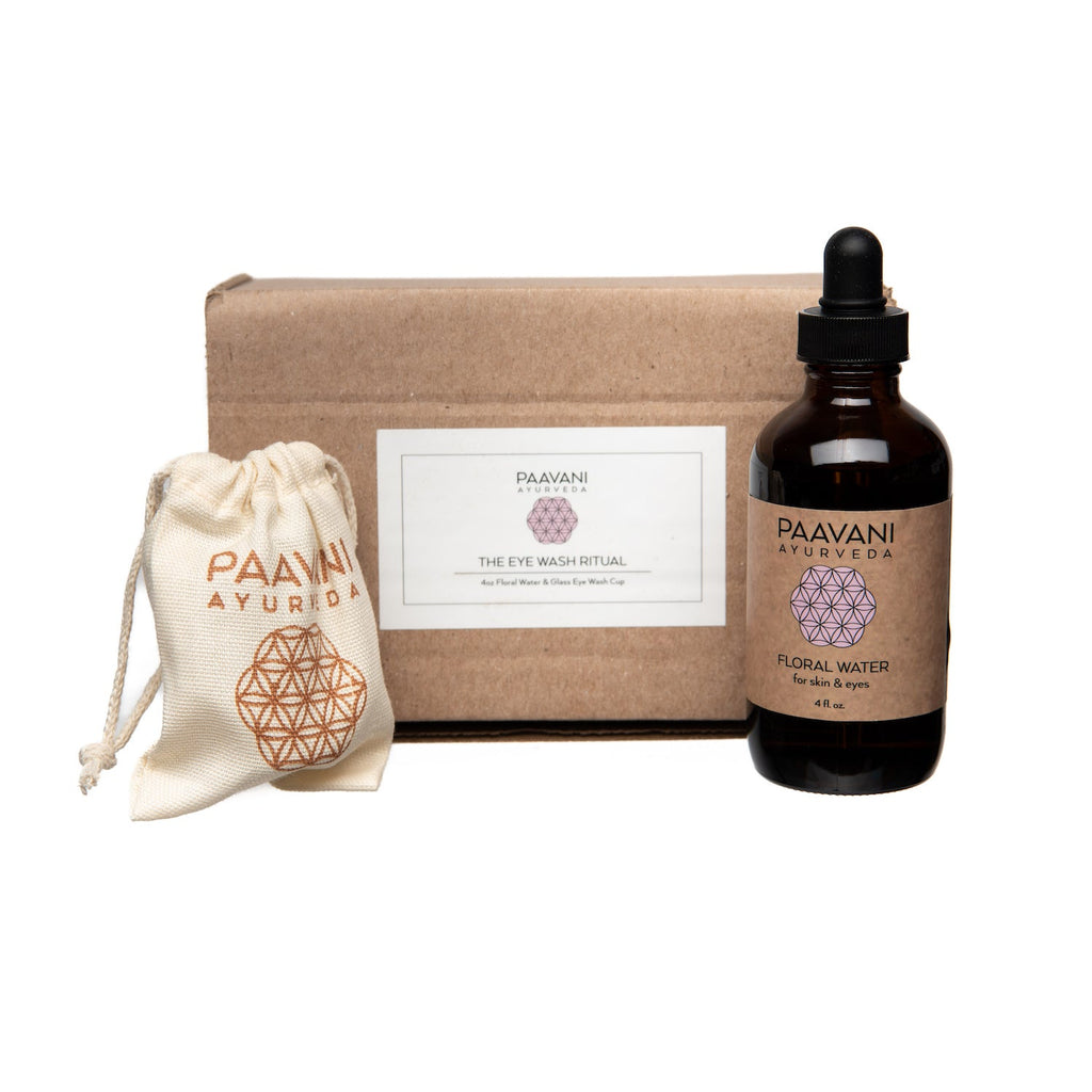 Paavani Ayurveda Eye Wash Ritual | Rose & Lavender Floral Water | Ayurvedic Eye Cleansing Kit