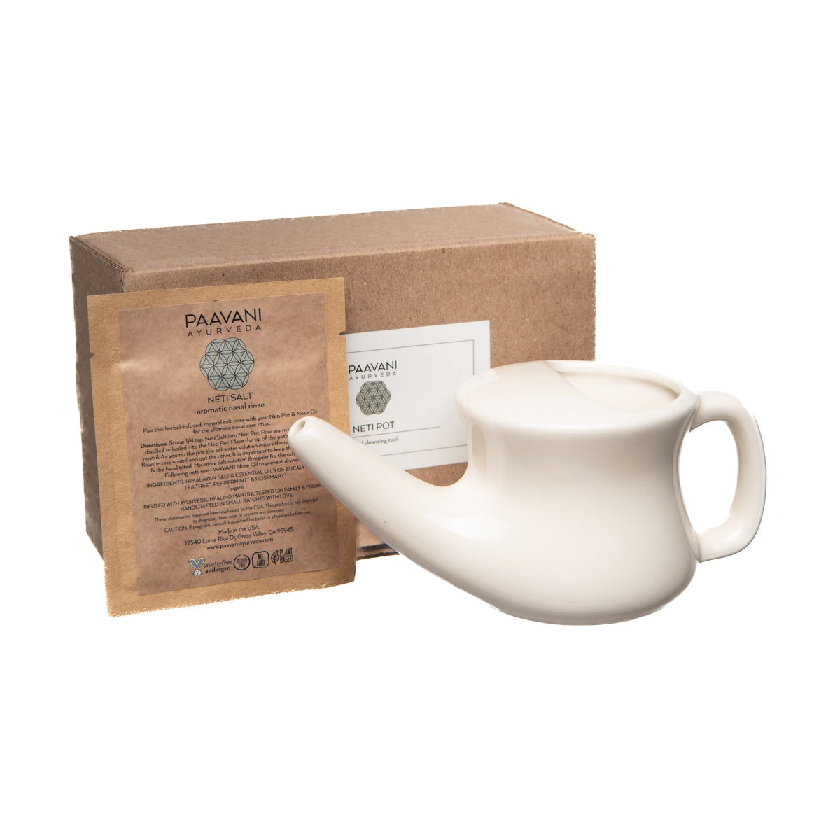 Ceramic Neti Pot | Ayurvedic Nasal Cleansing Tool | PAAVANI Ayurveda