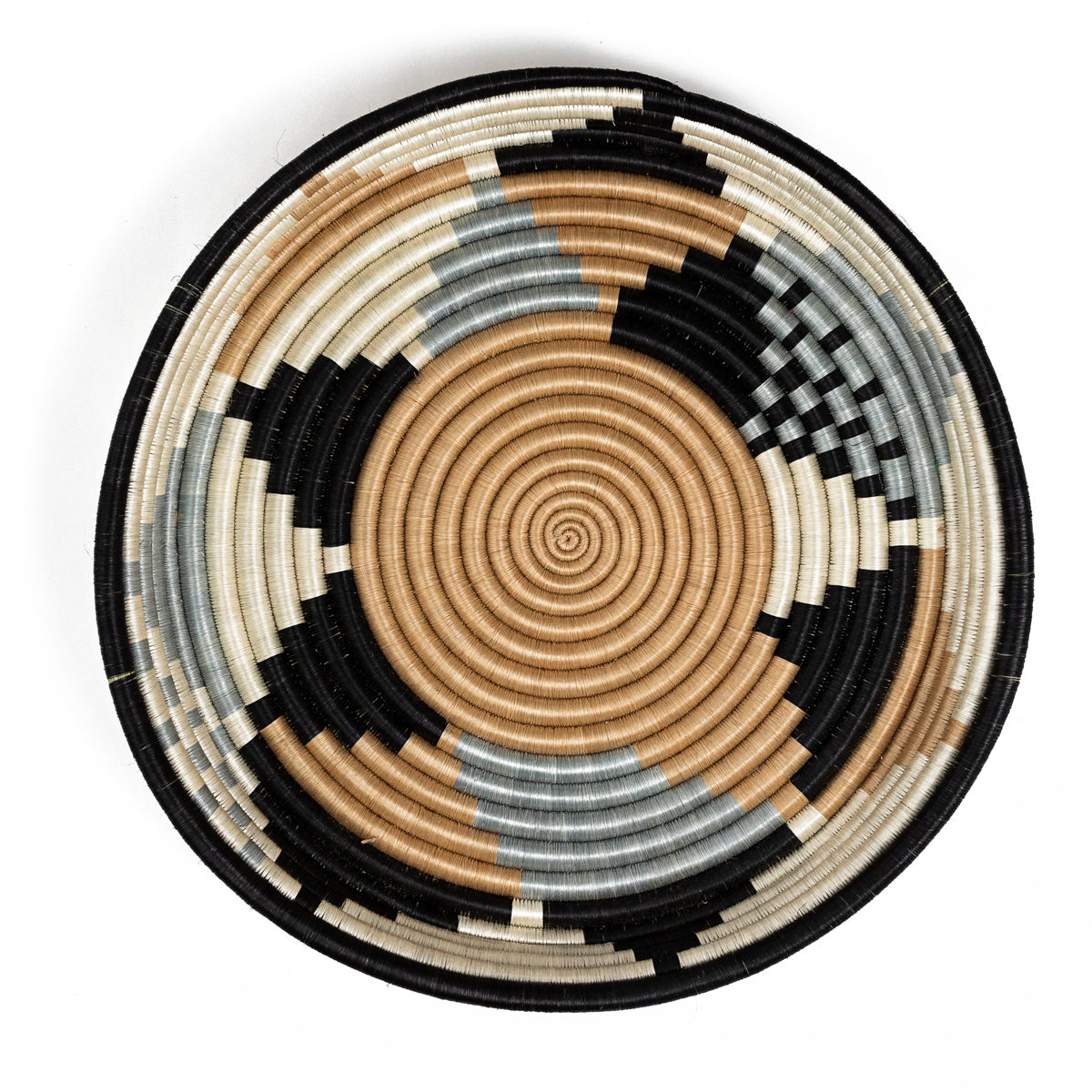 Boutique Diversiform Gray Woven Basket Bowl | Limited Edition | Wall Decor | Azizi Life | Rwanda