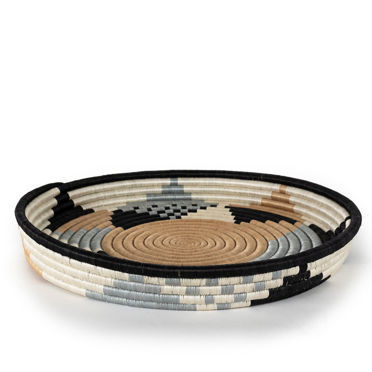 Boutique Diversiform Gray Woven Basket Bowl | Limited Edition | Wall Decor | Azizi Life | Rwanda