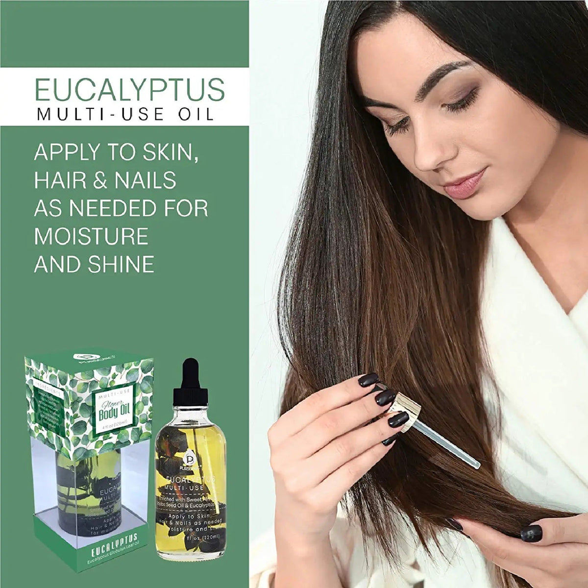 Pursonic Eucalyptus Multi-Use Body Oil 4 oz — Skin, Hair & Nails