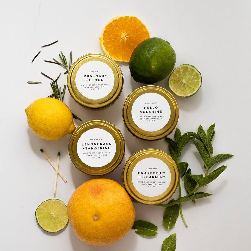 Fresh Collection Candle Set | 4 x 6 oz Travel Tins | 100% Essential Oils | Slow North