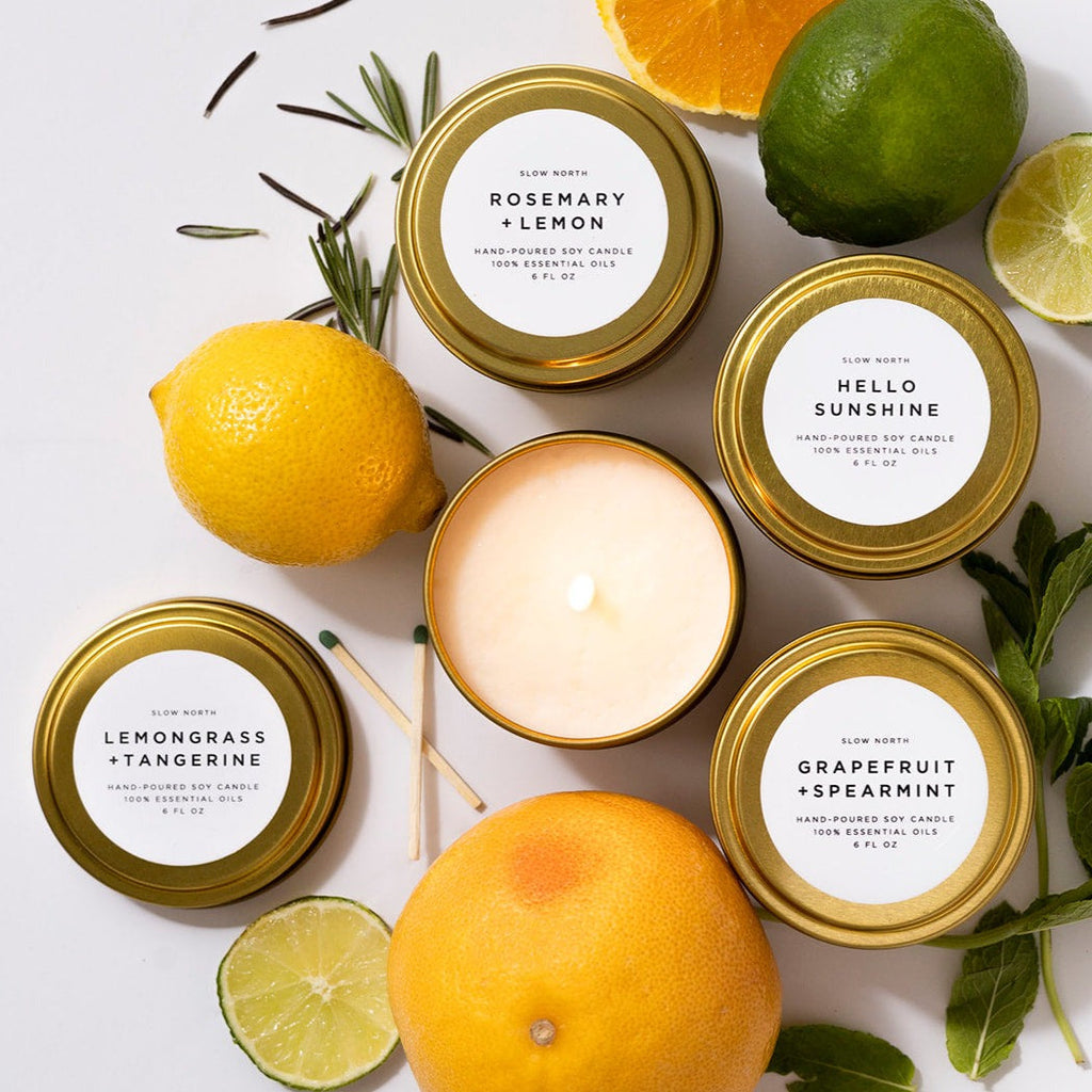 Fresh Collection Candle Set | 4 x 6 oz Travel Tins | 100% Essential Oils | Slow North