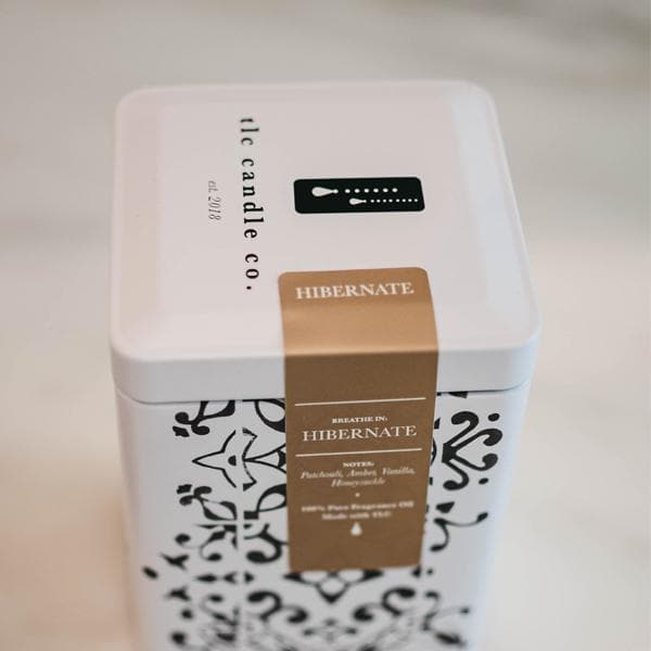 HIBERNATE Soy Candle | Patchouli, Tonka, Vanilla & Chamomile | 60hr | TLC Candle Co.