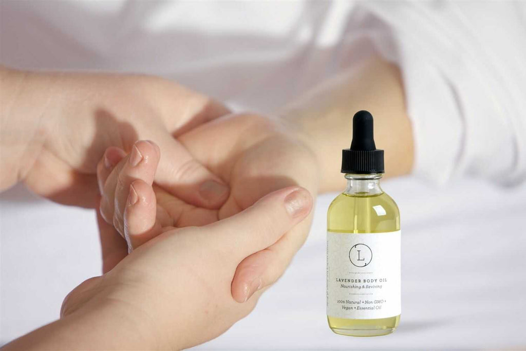 Lizush Lavender Body Oil | Natural Moisturizing & Reviving Body Oil | 2 oz Glass Bottle