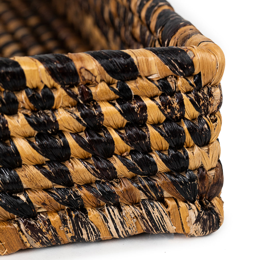 Parker Banana Leaf Tray | Handwoven Rattan & Banana Leaf | Natural & Black | Medium & Grand