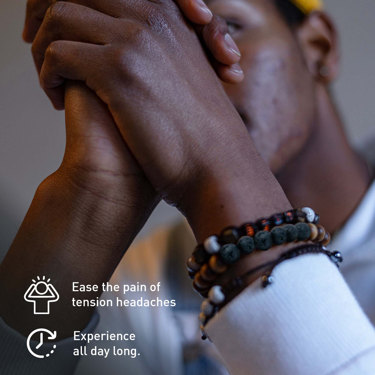 Pursonic Aromatherapy Bliss Bundle: Lava Stone Bracelet + Pure Essential Oils