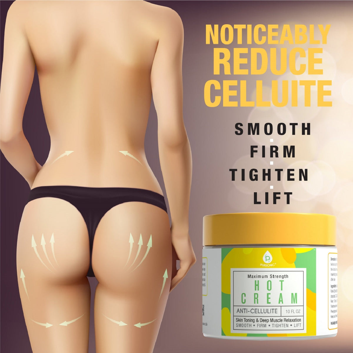 Pursonic Maximum Strength Hot Cream | Warming Body Treatment | 4oz & 10oz