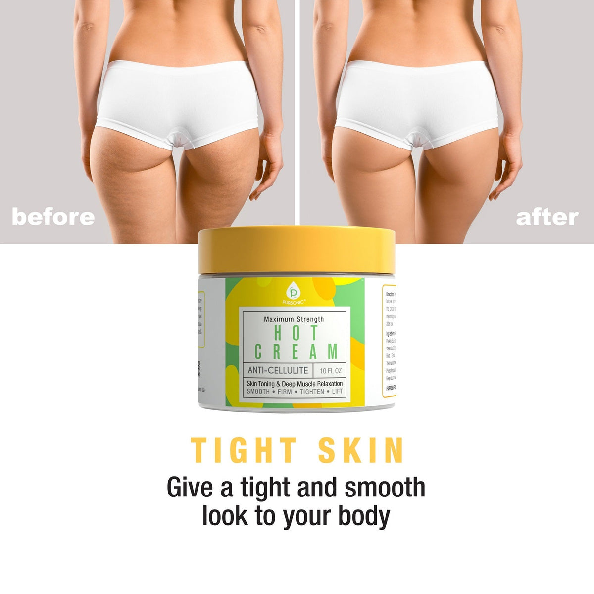 Pursonic Maximum Strength Hot Cream | Warming Body Treatment | 4oz & 10oz