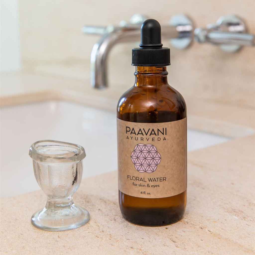 Paavani Ayurveda Eye Wash Ritual | Rose & Lavender Floral Water | Ayurvedic Eye Cleansing Kit