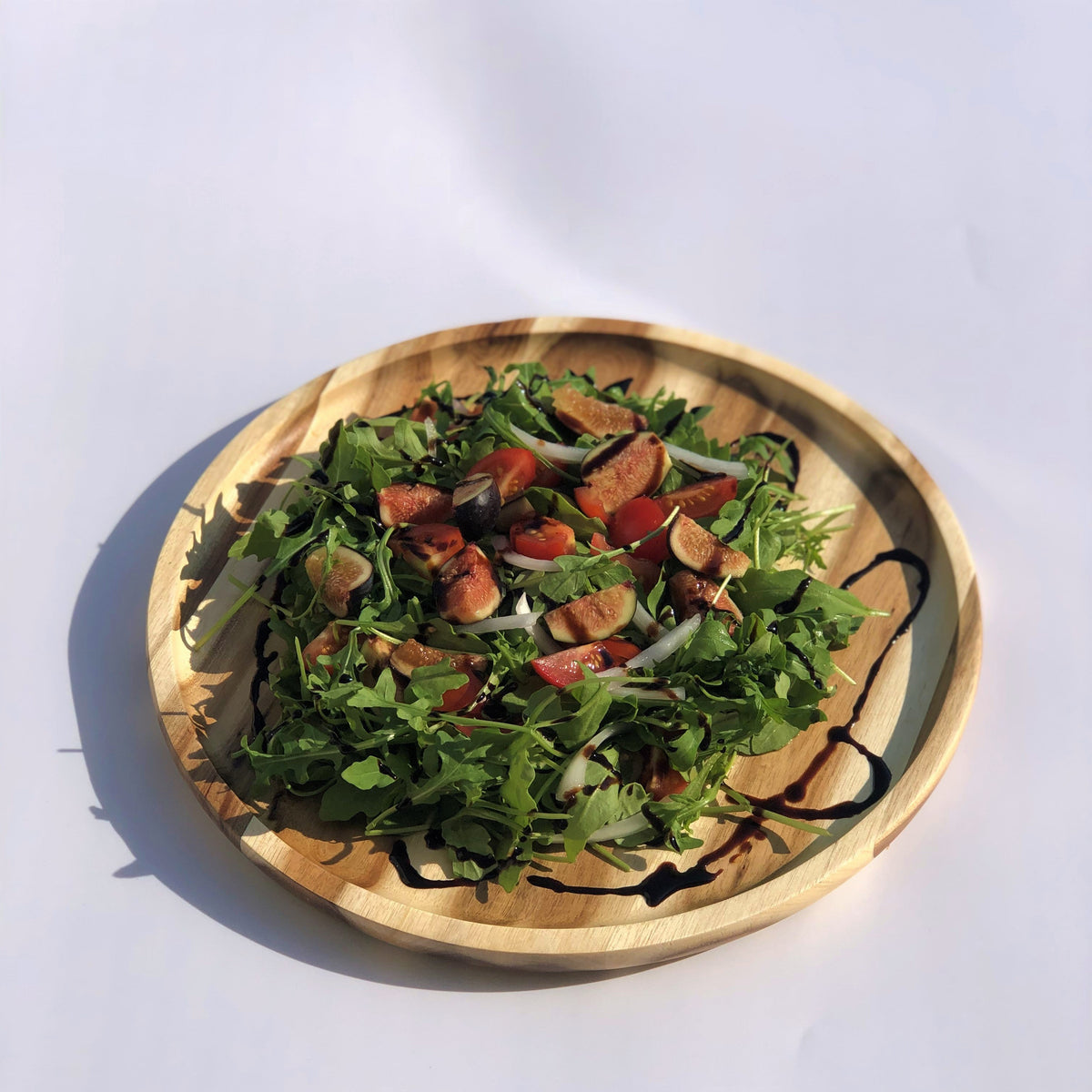 Acacia Wood Round Plate & Platter 8" | Stackable | Dishwasher Safe | Zavis Green