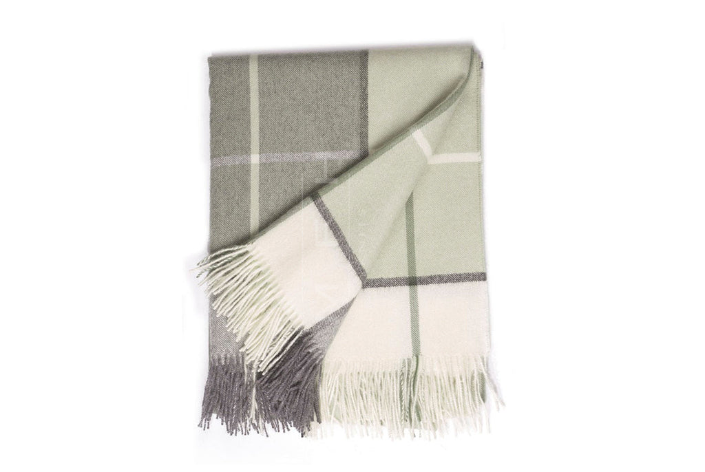 Lambswool Throw Blanket | Large Plaid | Tassel Fringe | 7 Colorways