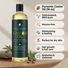 Заредете изображение във визуализатора на галерията – 100% Pure Cold Pressed Castor Oil 16 Oz

