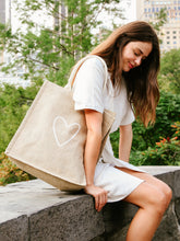 Заредете изображение във визуализатора на галерията – Jute Canvas Gift Bag - Love (L)
