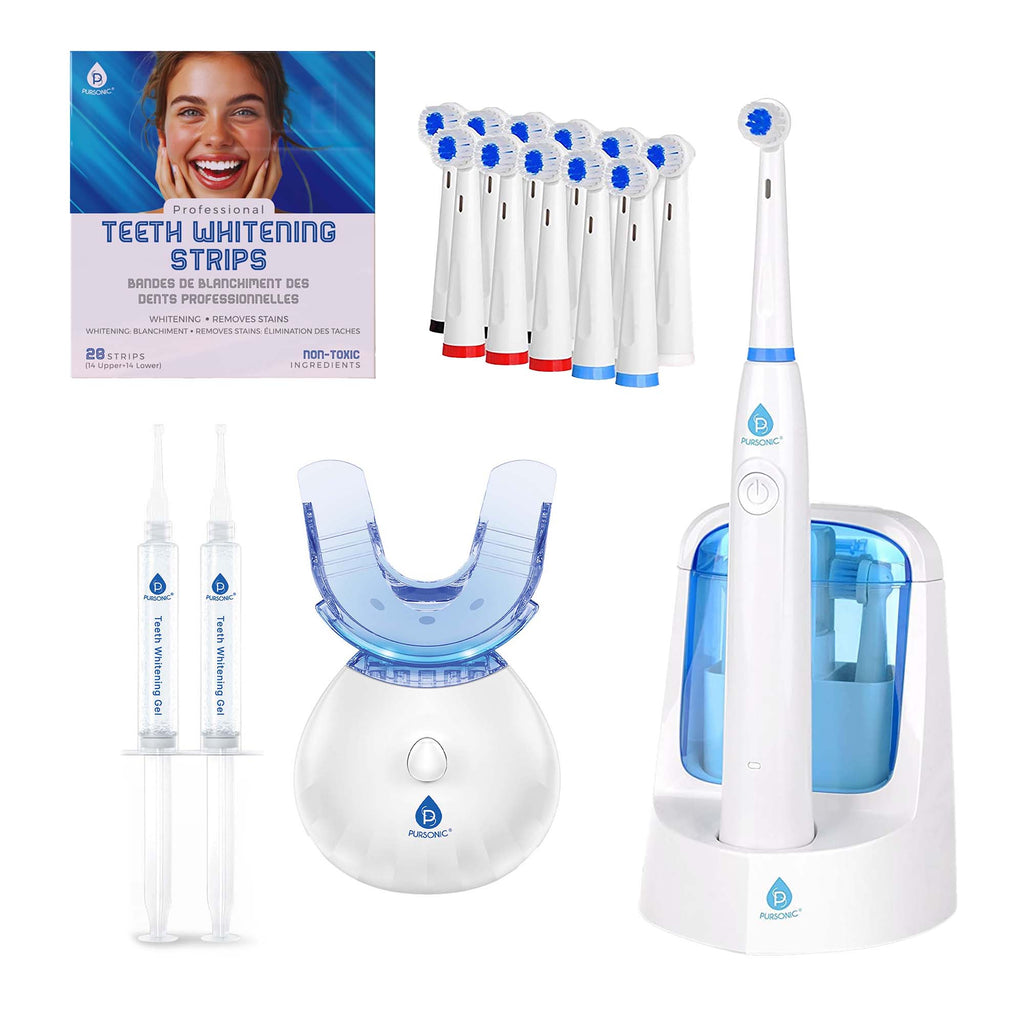 Pursonic Advanced Smile Care Bundle | LED Whitening Kit + Strips + Electric Toothbrush