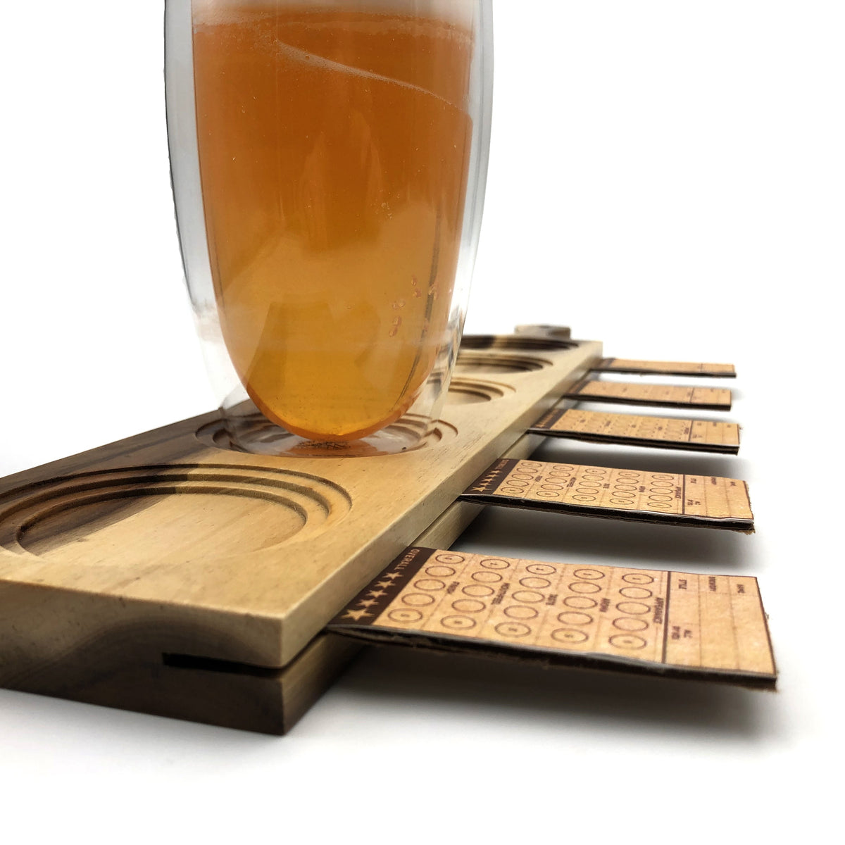 Acacia Wood Flight Board Set of 3 | 22" | 5-Hole Double-Sided | Dishwasher Safe | Zavis Green