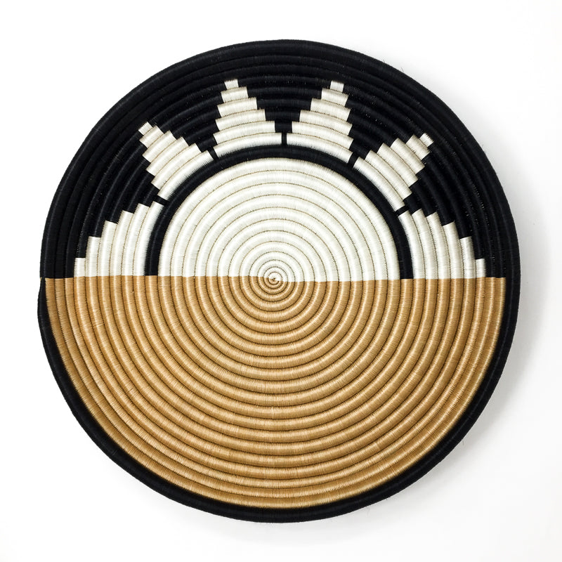 Zubita Woven Bowl | Sunrise Pattern | 2 Sizes | 2 Colorways | Wall Decor | Azizi Life | Rwanda