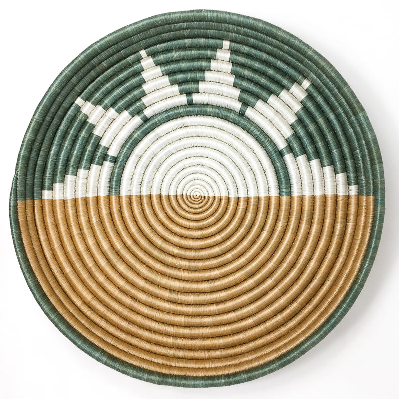 Zubita Woven Bowl | Sunrise Pattern | 2 Sizes | 2 Colorways | Wall Decor | Azizi Life | Rwanda