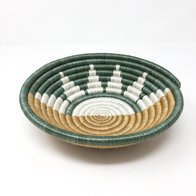 Zubita Woven Bowl | Sunrise Pattern | 2 Sizes | 2 Colorways | Wall Decor | Azizi Life | Rwanda