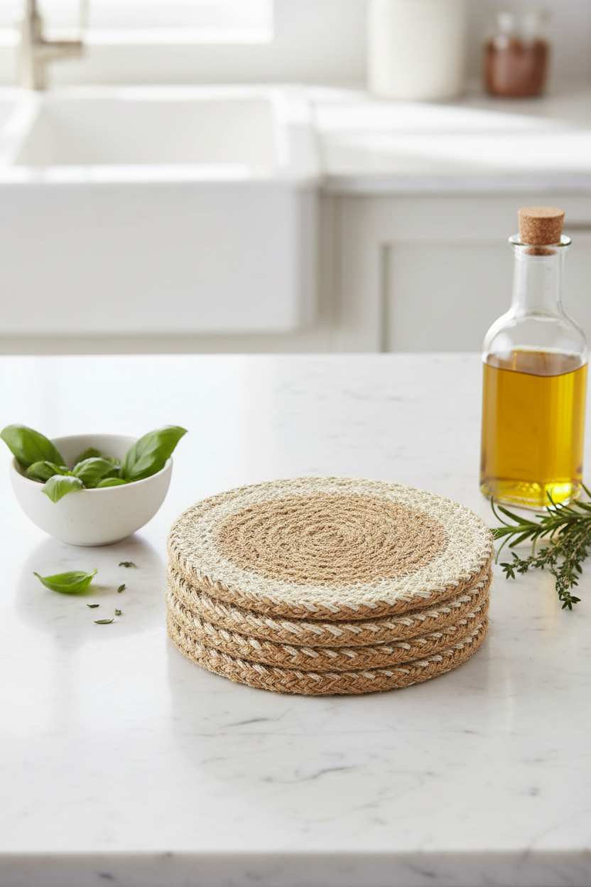 Agora Seagrass Coaster Trivet | Set of 4 | KORISSA