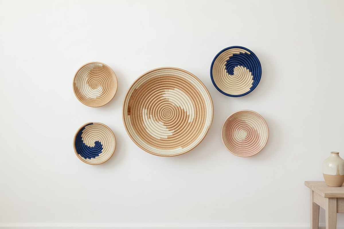 Zera Woven Sisal Bowl | 3 Sizes | 3 Colorways | Wall Decor | Azizi Life | Rwanda