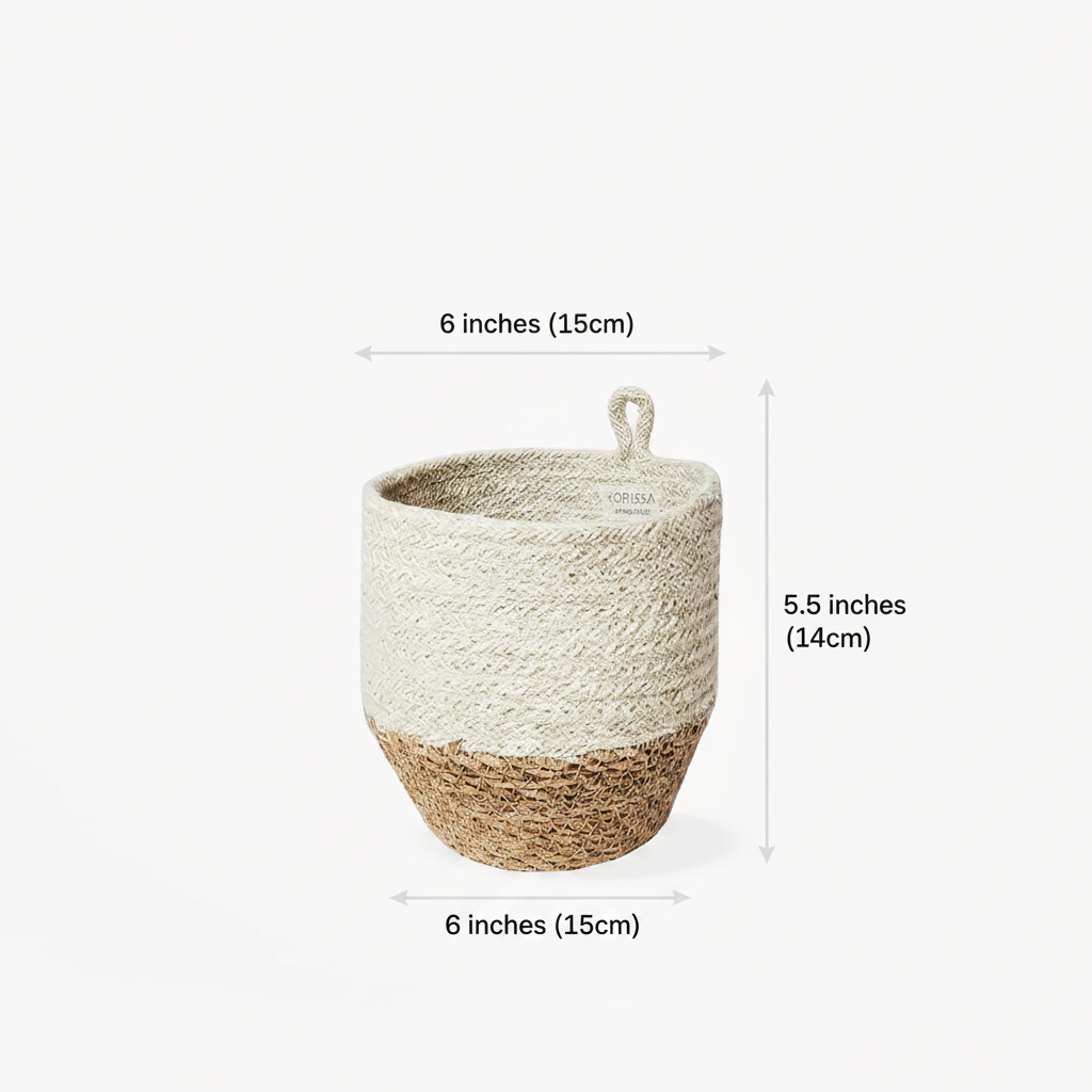 Amari Loop Basket - Natural | Handwoven Jute Plant & Vase Holder