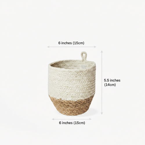 Amari Loop Basket - Natural | Handwoven Jute Plant & Vase Holder