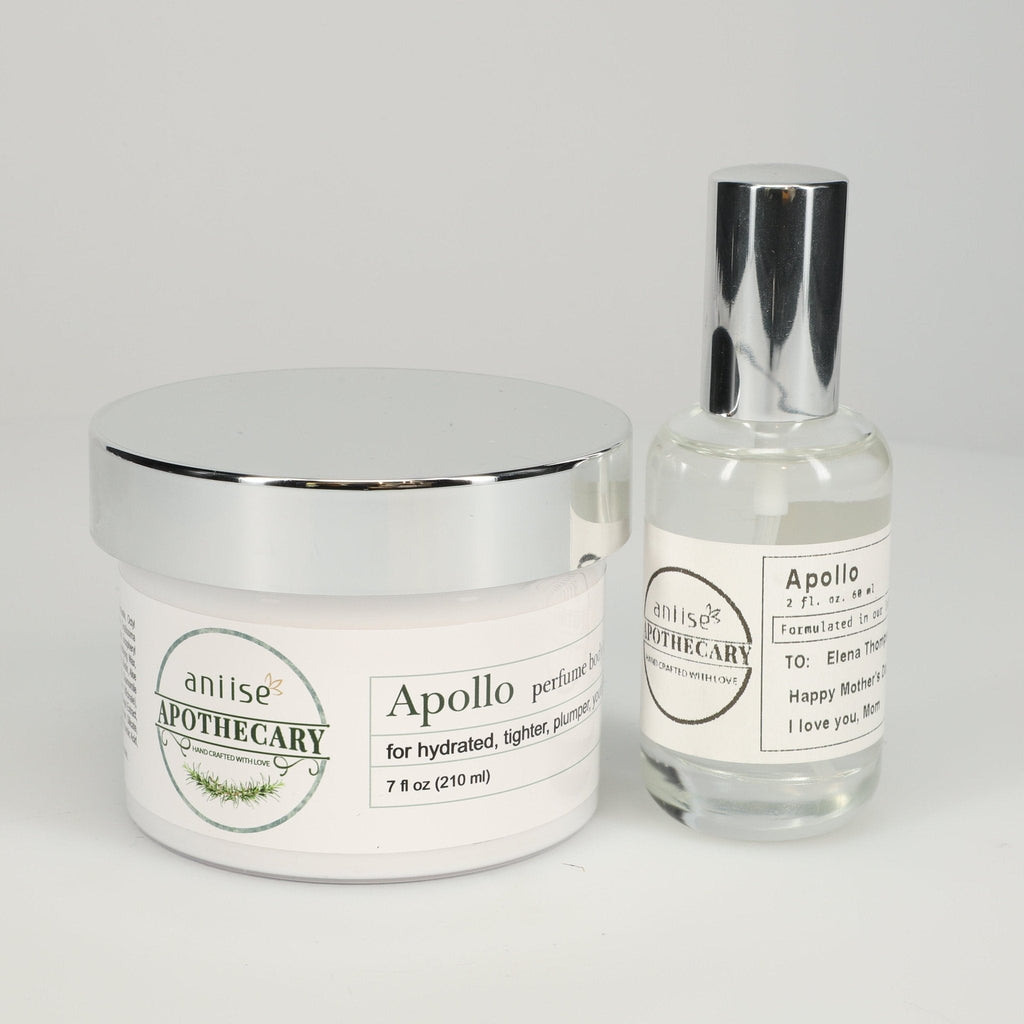 Apothecary Luxury Scent Gift Set | Perfumed Body Cream 7 oz + Fragrance Oil 2 fl oz | 4 Signature Scents