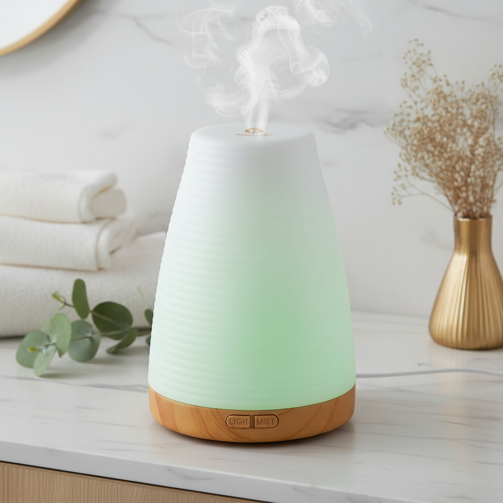 2-in-1 USB Ultrasonic Aroma Diffuser | Cool Mist, Color LED & Humidifier | Pursonic