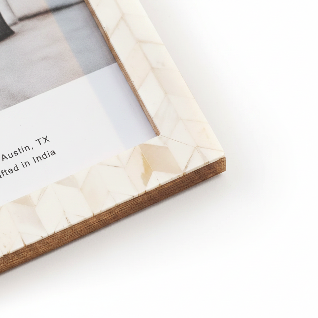 Double Hinged Photo Frame | Bone Inlay | 2×5"×7" | Matr Boomie