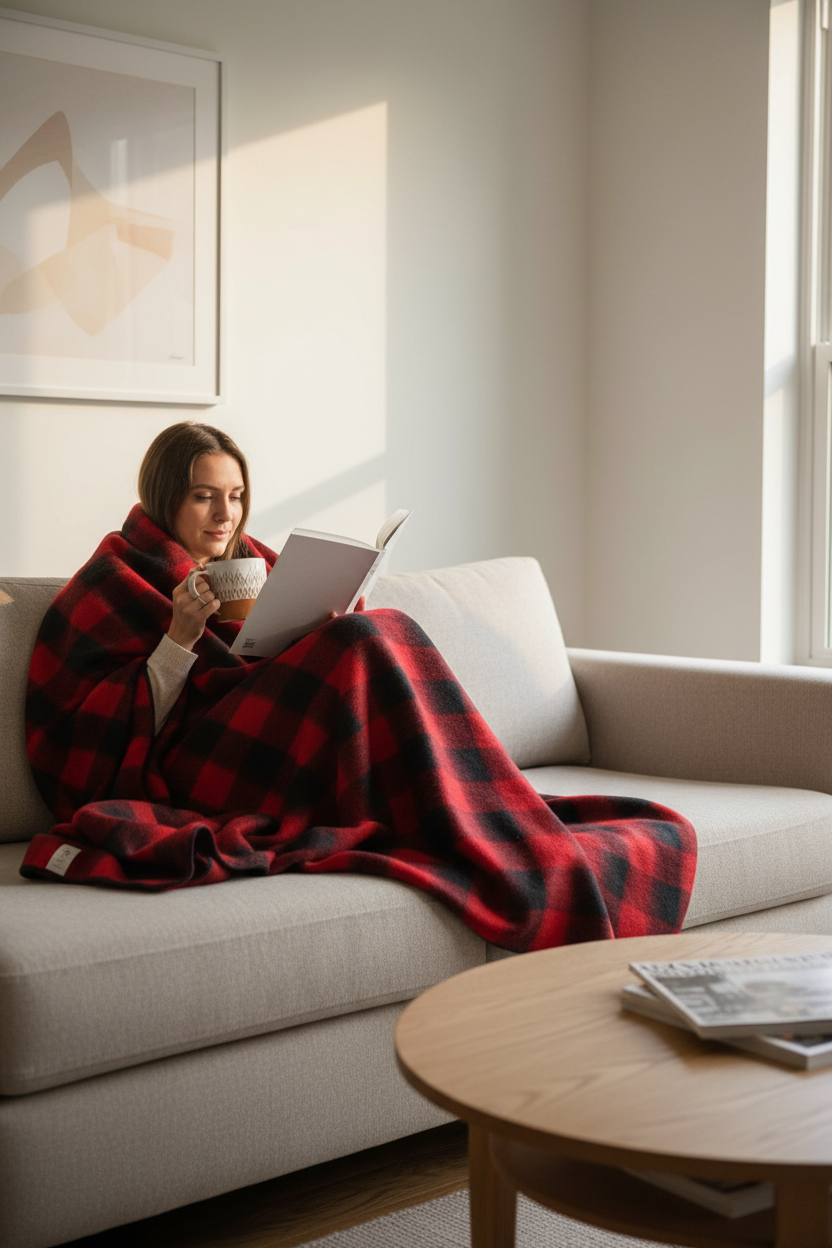 Buffalo Chex Alpaca Blanket | 80% Alpaca | Otavalo, Ecuador | ThunderMileRanch