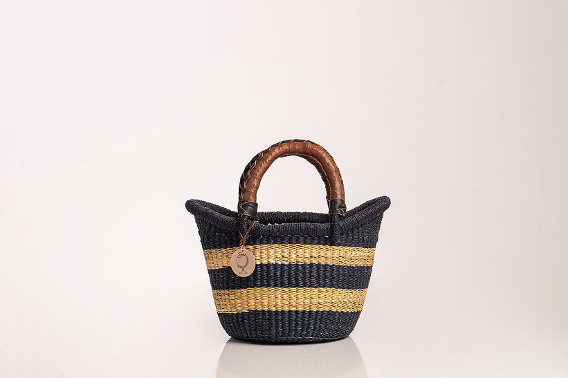 The Petite Victoria Basket Bag | Handwoven Straw | Goatskin Handles | Sonder & Holliday