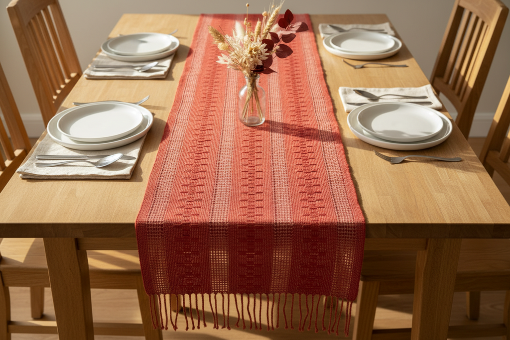 Chemin de table Calado en Terracotta