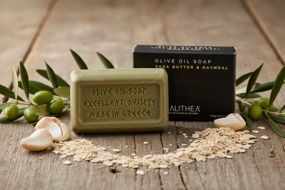 Calithea Skincare 3-Pack Natural Olive Oil Soap — Shea Butter & Oatmeal