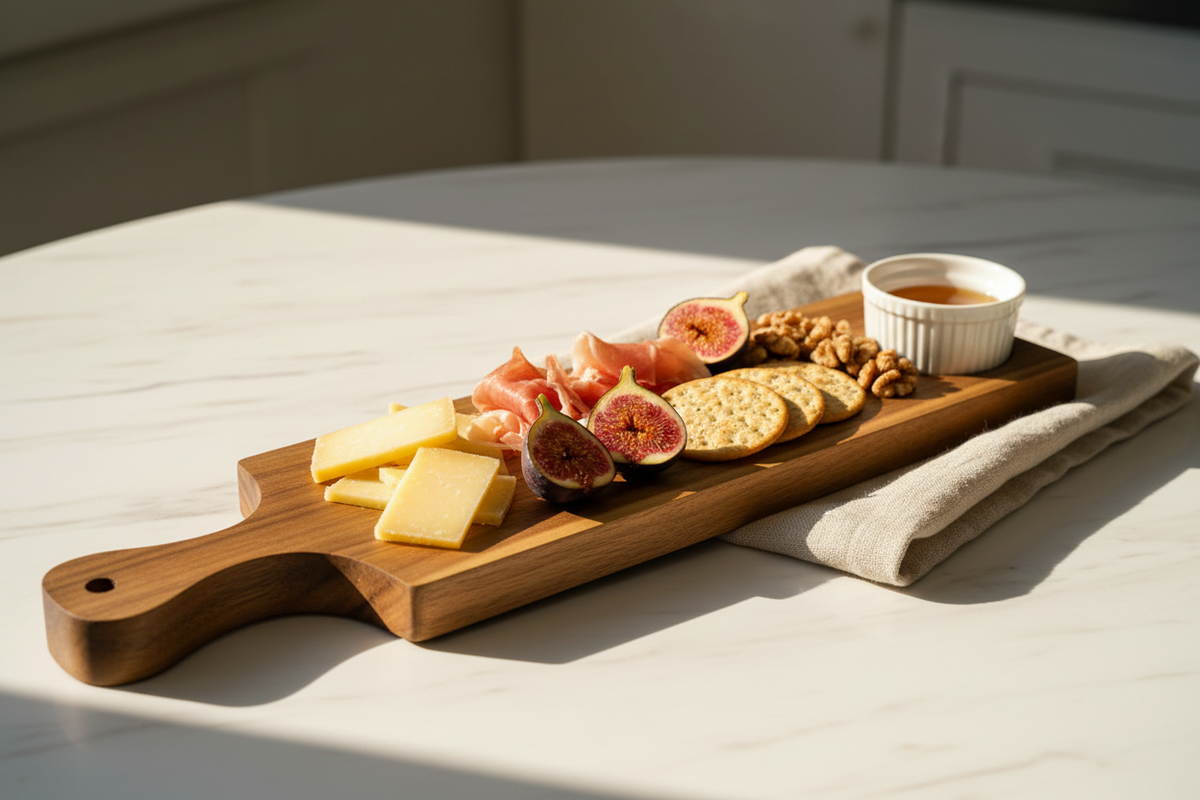 Acacia Wood Flight Board Set of 3 | 22" | 5-Hole Double-Sided | Dishwasher Safe | Zavis Green