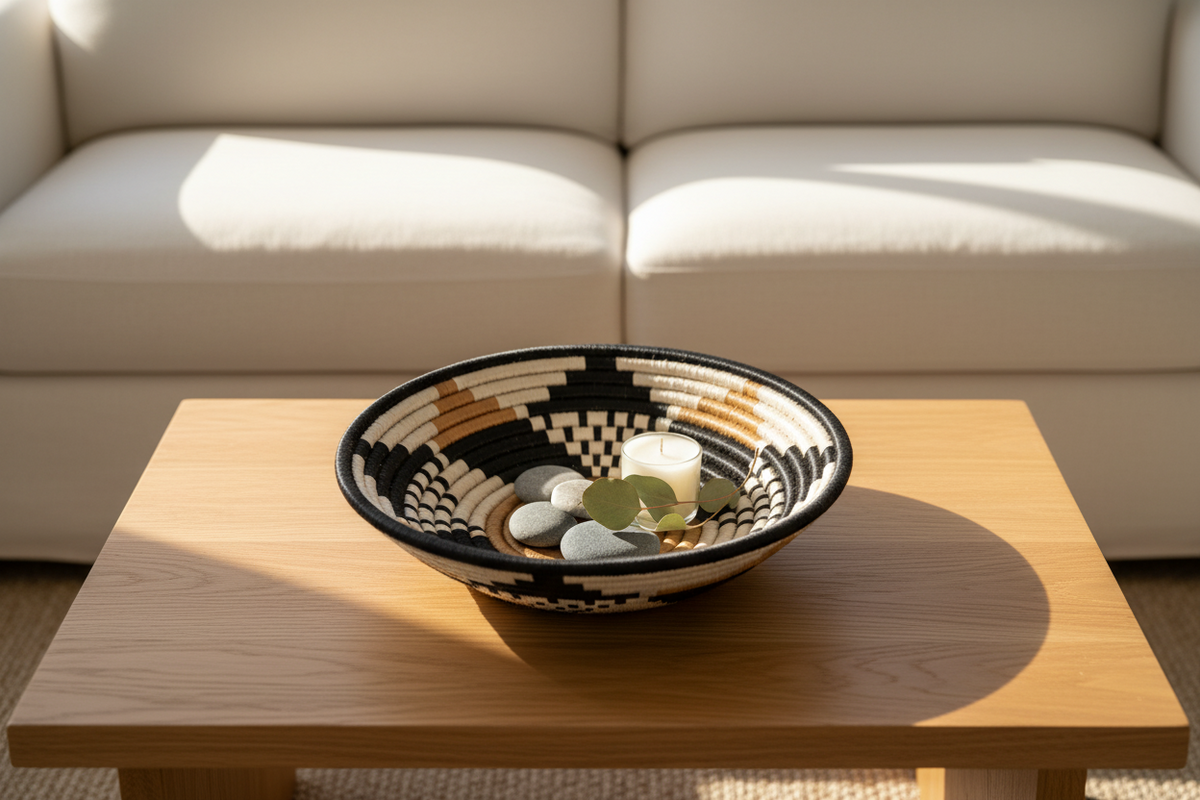 Boutique Diversiform Woven Basket Bowl | Limited Edition | Wall Decor | Azizi Life | Rwanda