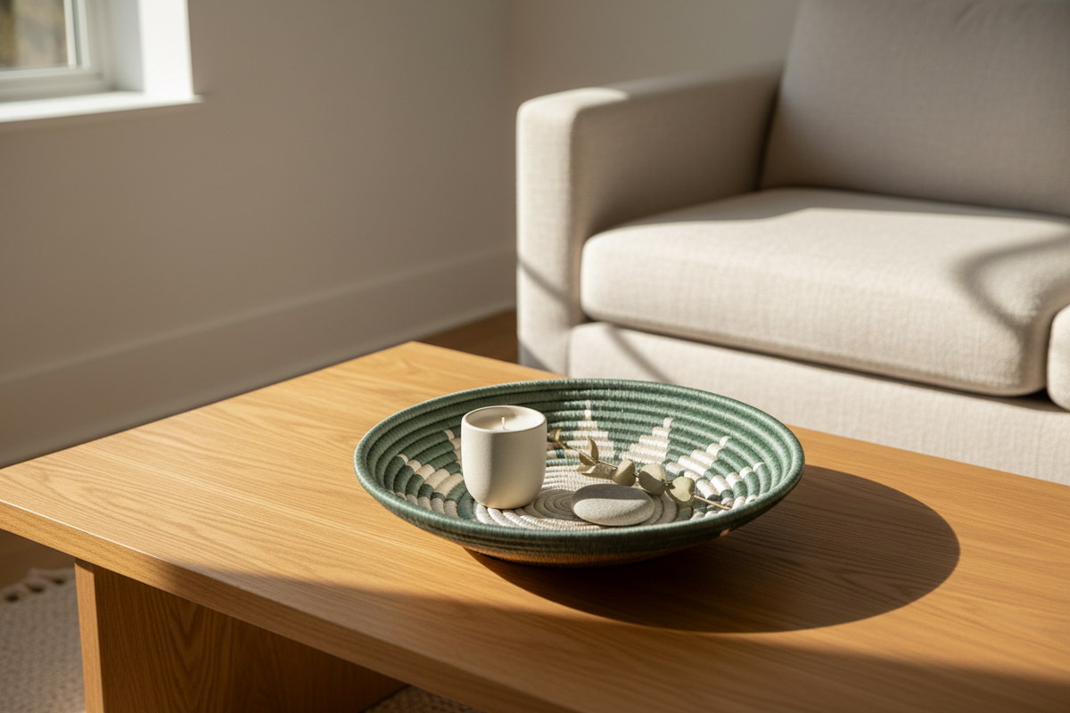 Zubita Woven Bowl | Sunrise Pattern | 2 Sizes | 2 Colorways | Wall Decor | Azizi Life | Rwanda