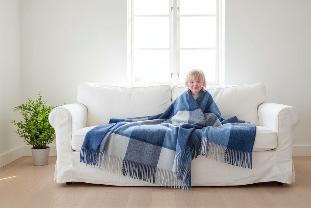Lambswool Throw Blanket | Large Plaid | Tassel Fringe | 7 Colorways