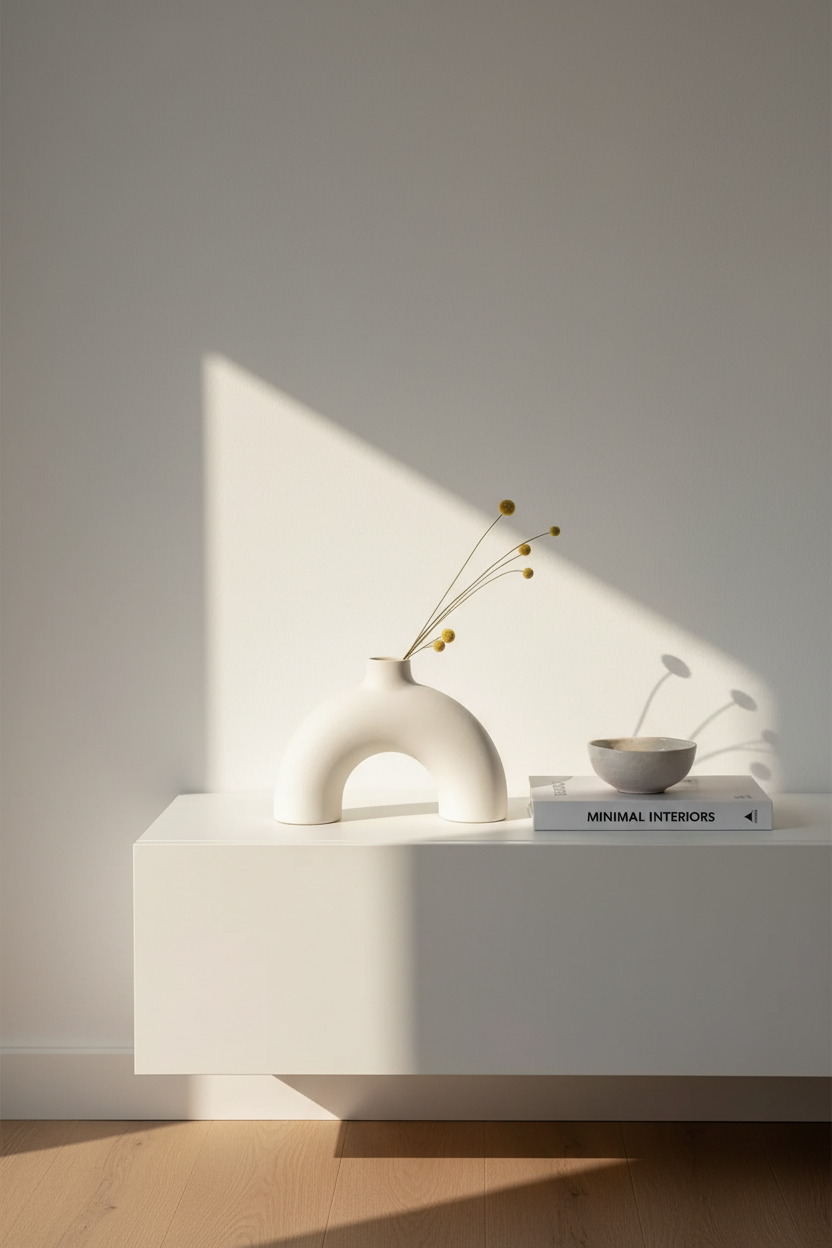 "Half Polo" Arch Ceramic Vase | Sculptural Off-White | Osmos Studio