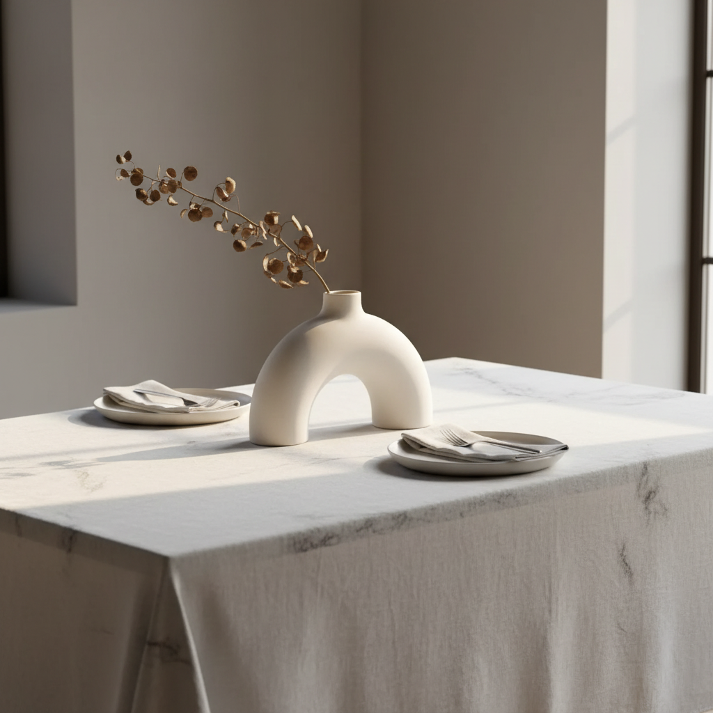 "Half Polo" Arch Ceramic Vase | Sculptural Off-White | Osmos Studio