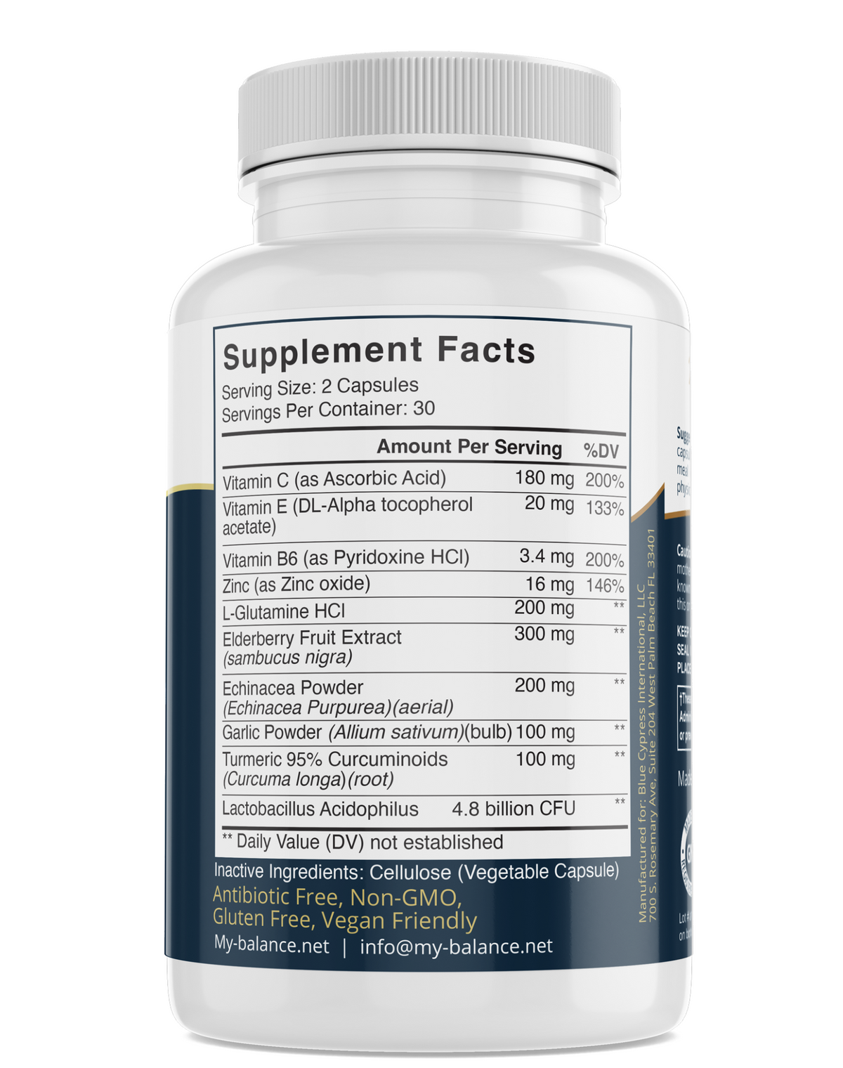 Vitamin C & Zinc Complex | Botanicals & Probiotics | My Balance