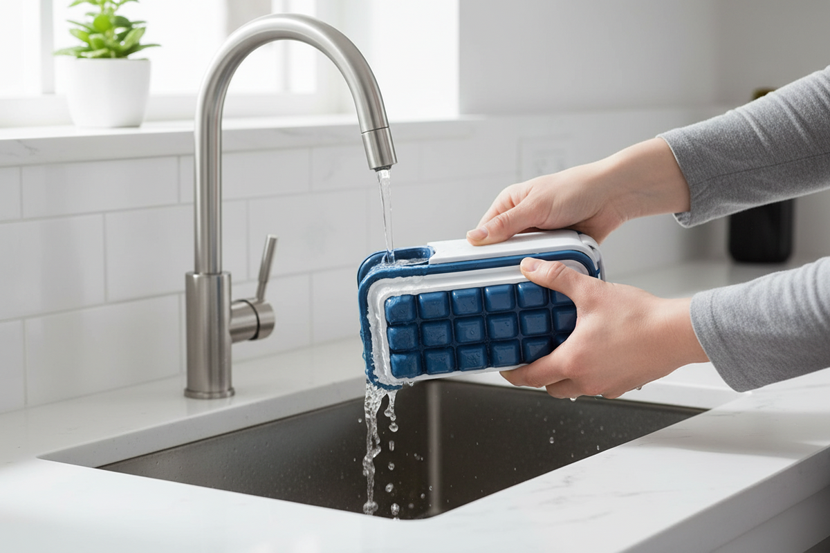 ICEBREAKER Ice Cube Tray | 18 Cubes | No-Spill | Stackable | One-Hand Release